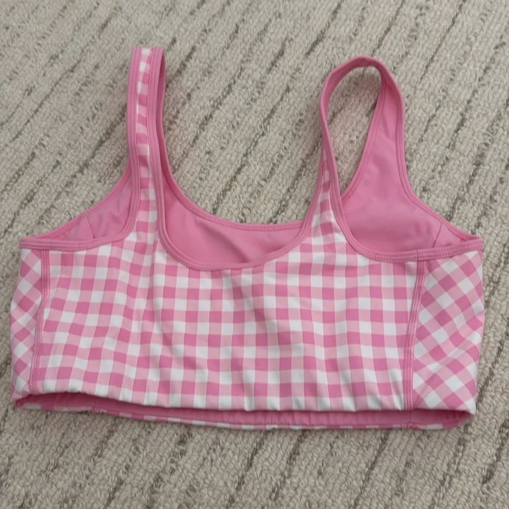 Draper James Pink Gingham Sports Bra size Small - Picture 2 of 3